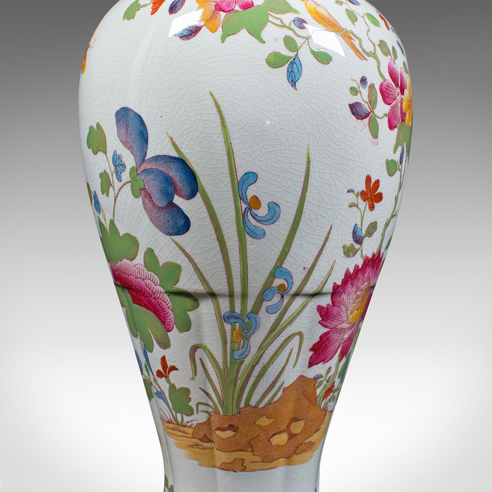 Home Decor Antique Baluster Posy Vase, English, Ceramic, Decorative, Flower Urn, Circa 1920 photo