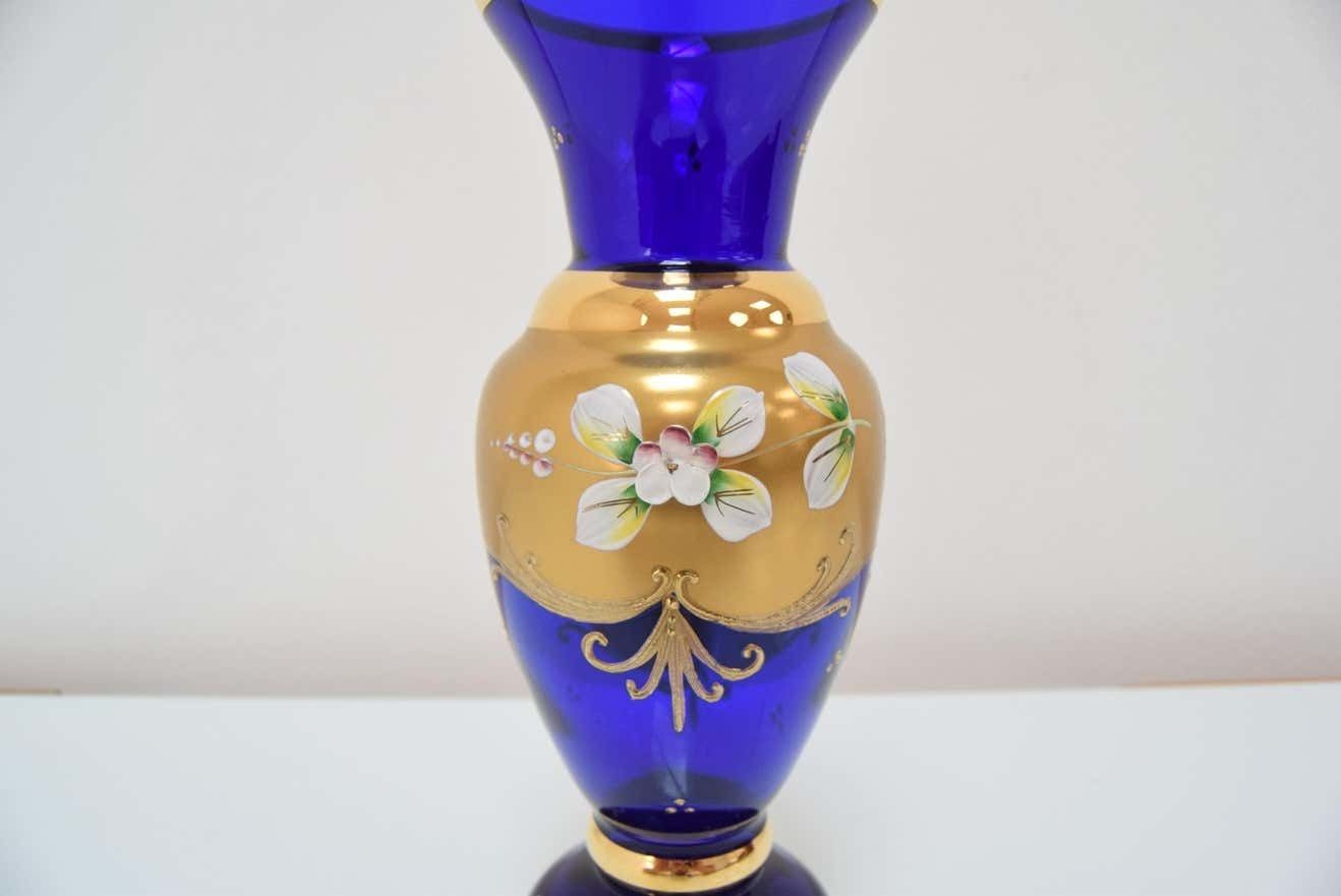 Mid Century Handmade Vase, By Novoborske Sklo(gilded),1960s photo 322.0