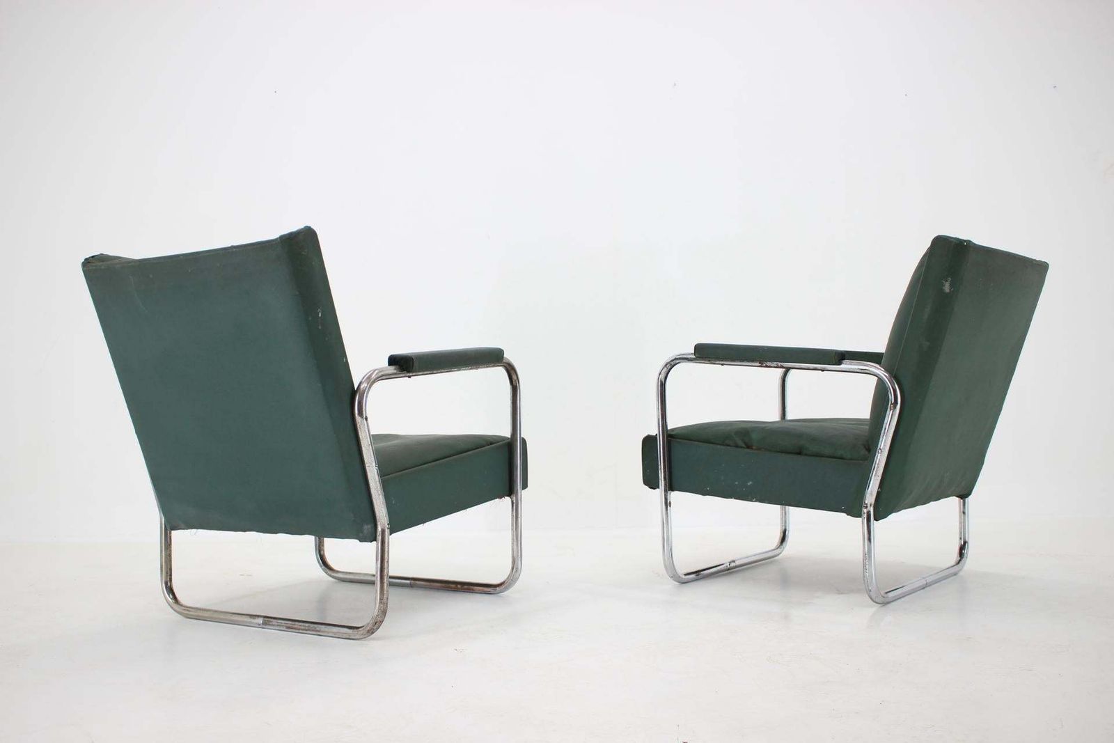 Early Pair Of Bauhaus Chrome Armchairs Kf 406 By Walter Knoll For Thonet 1930s photo furniture