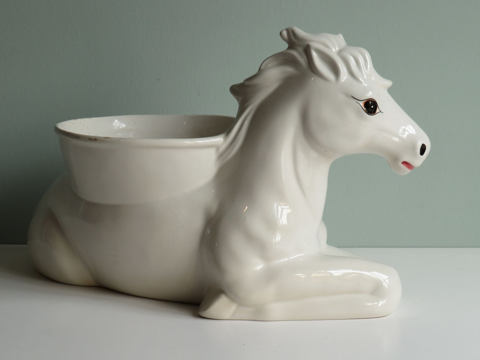 Large Planter In White Glazed Ceramic, 1950s photo furniture