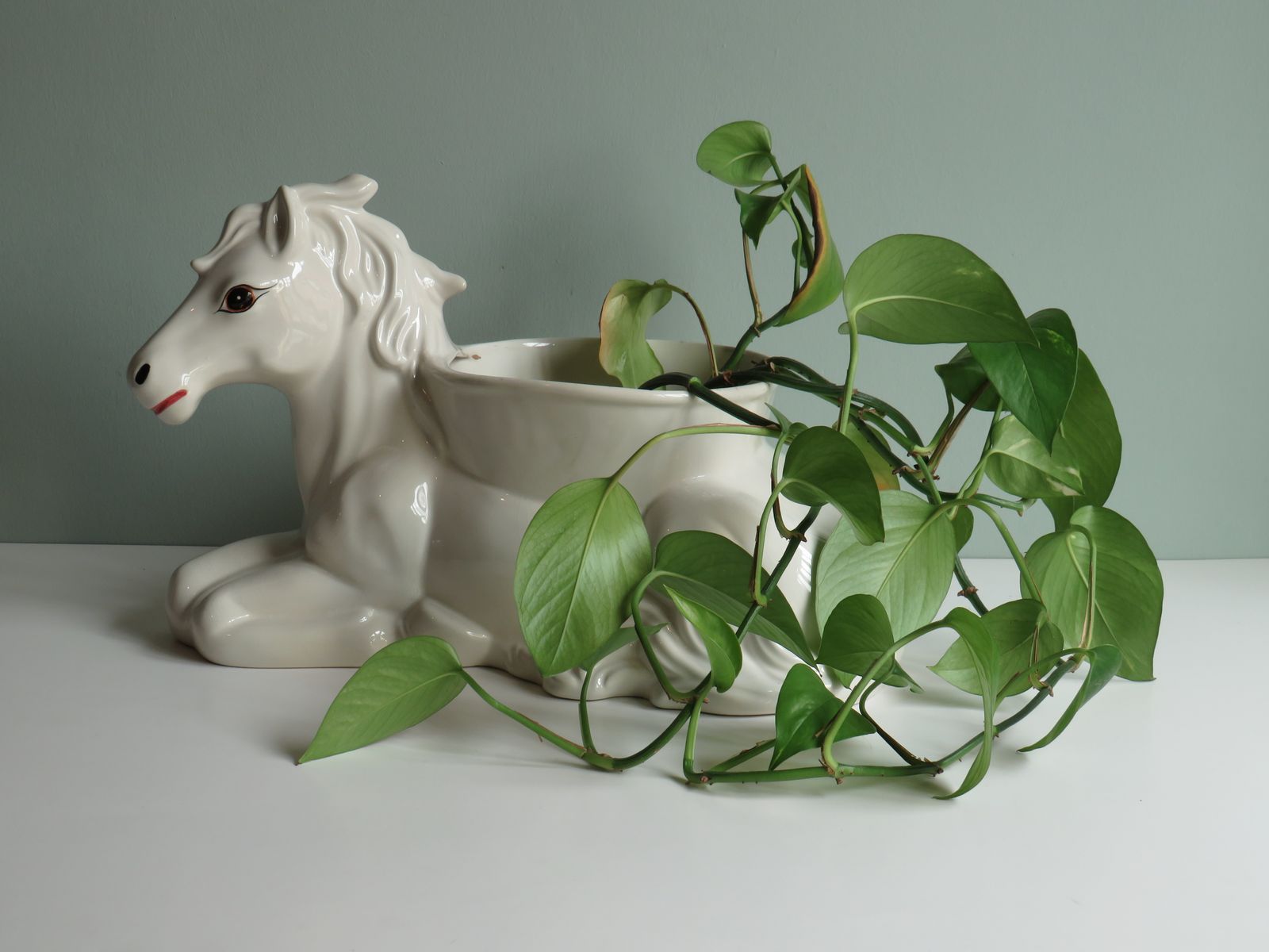 240.0 Large Planter In White Glazed Ceramic, 1950s photo