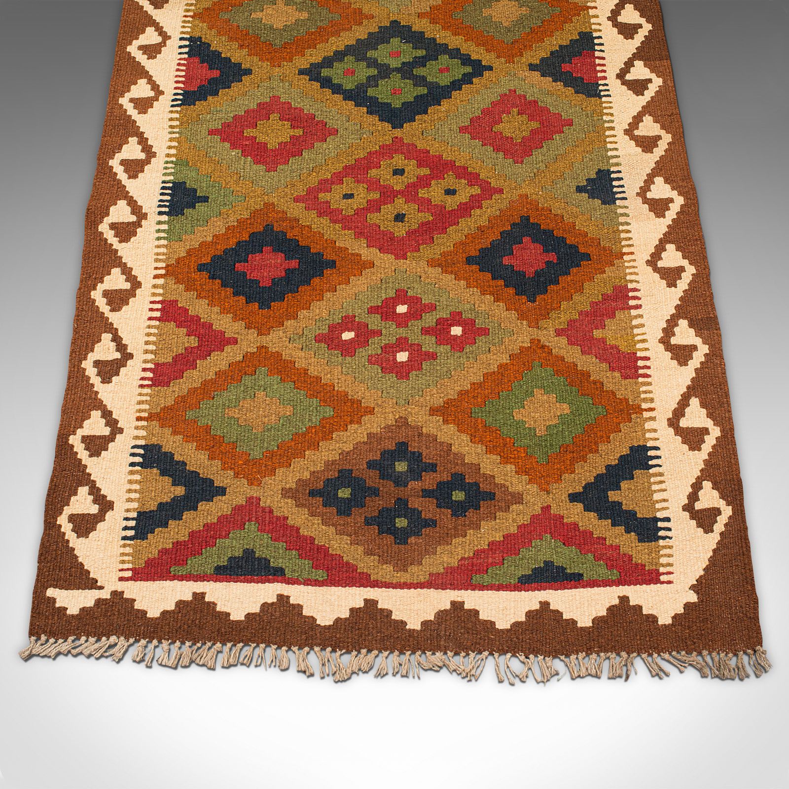 Long Vintage Maimana Kilim Runner, Caucasian, Decorative Carpet, Hallway Rug photo 725.0
