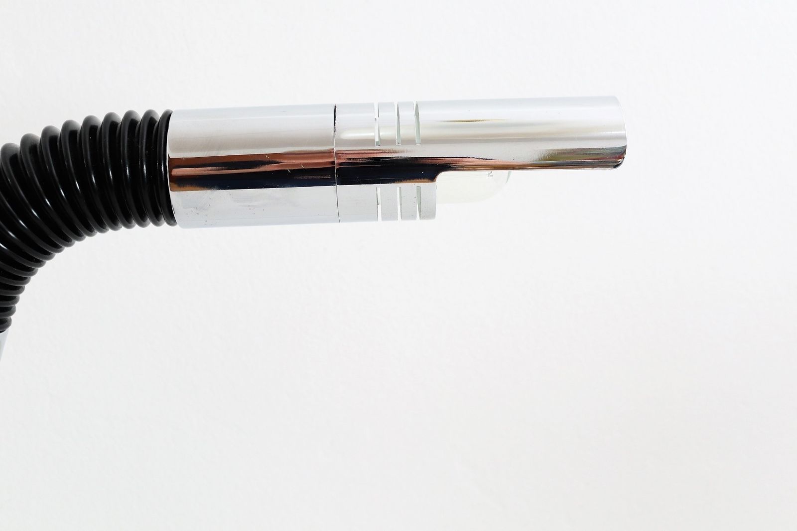 Italian Midcentury Desk Lamp In Chrome, Cast Iron With Swivel Arm By Mario Bellini For Targetti, 1970s photo vintage