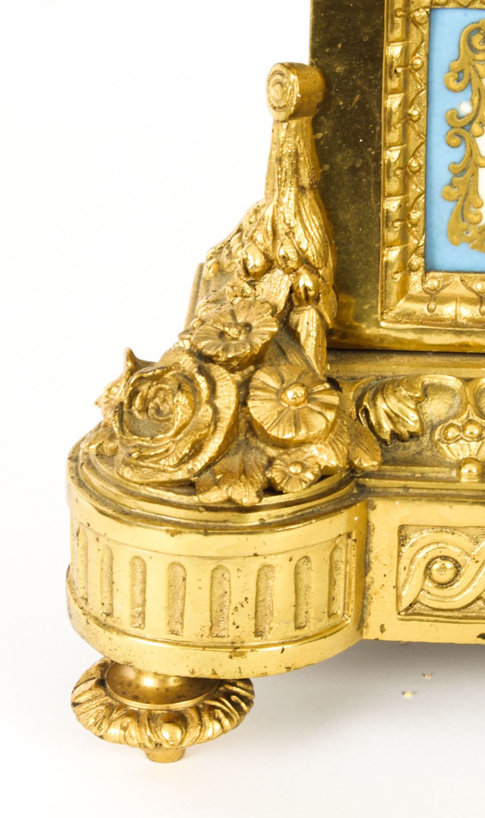 3750.0 Antique French Gilt Bronze Clock With Portrait Plaque Of Molière C.1860 photo