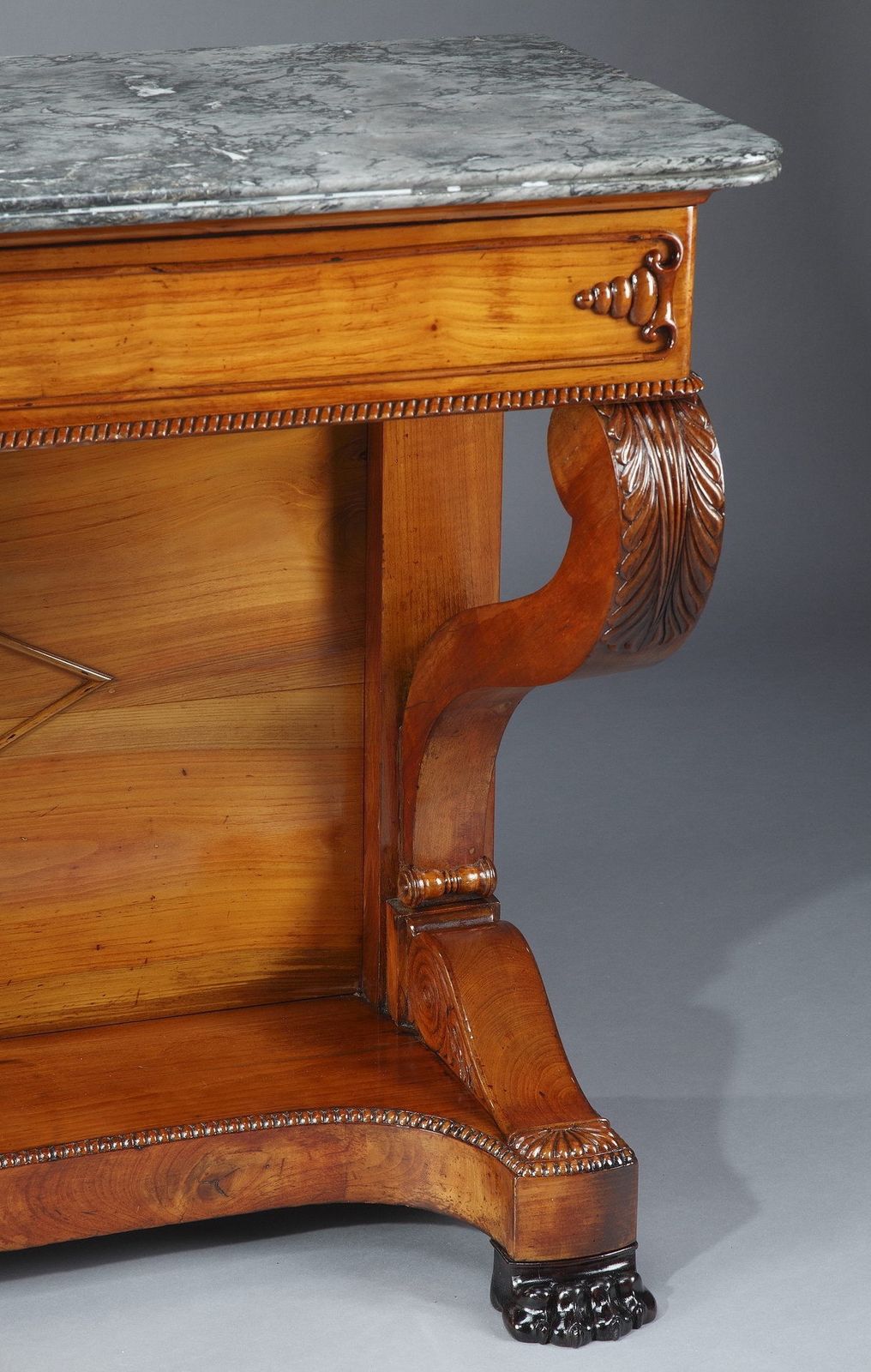 Grande console en bois de cerisier, XIXe siècle photo vintage