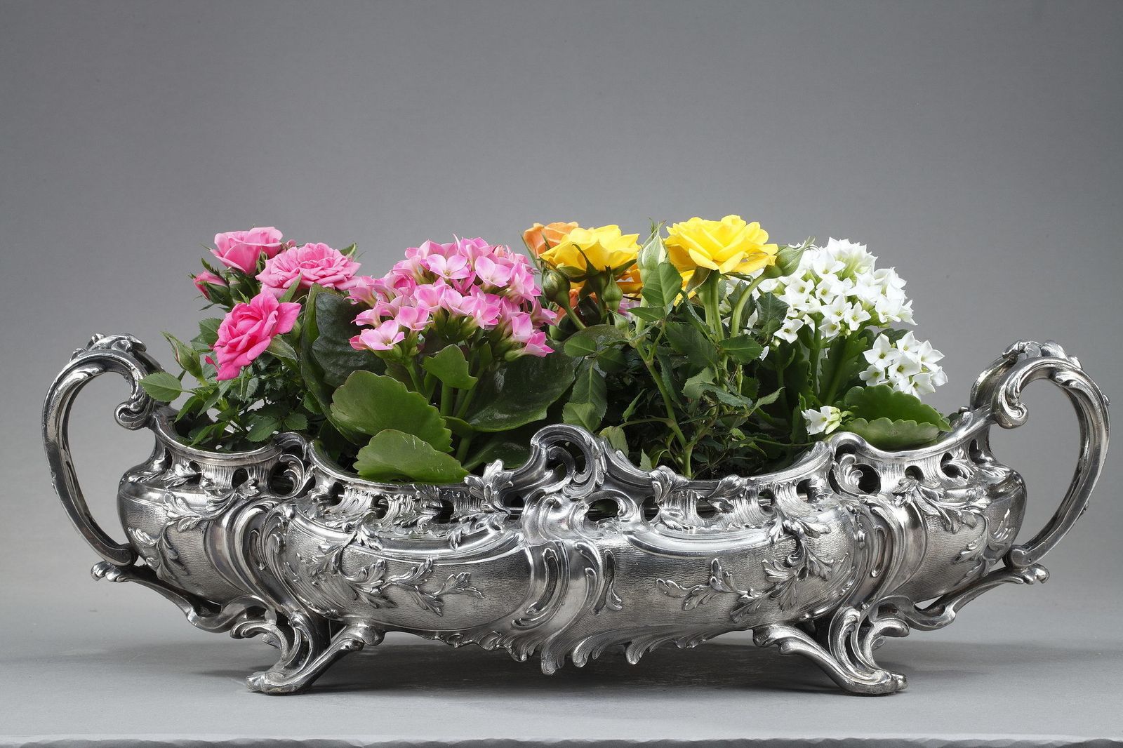 Silver Plated Bronze Jardinière In The Louis XV Style, 19th Century photo furniture