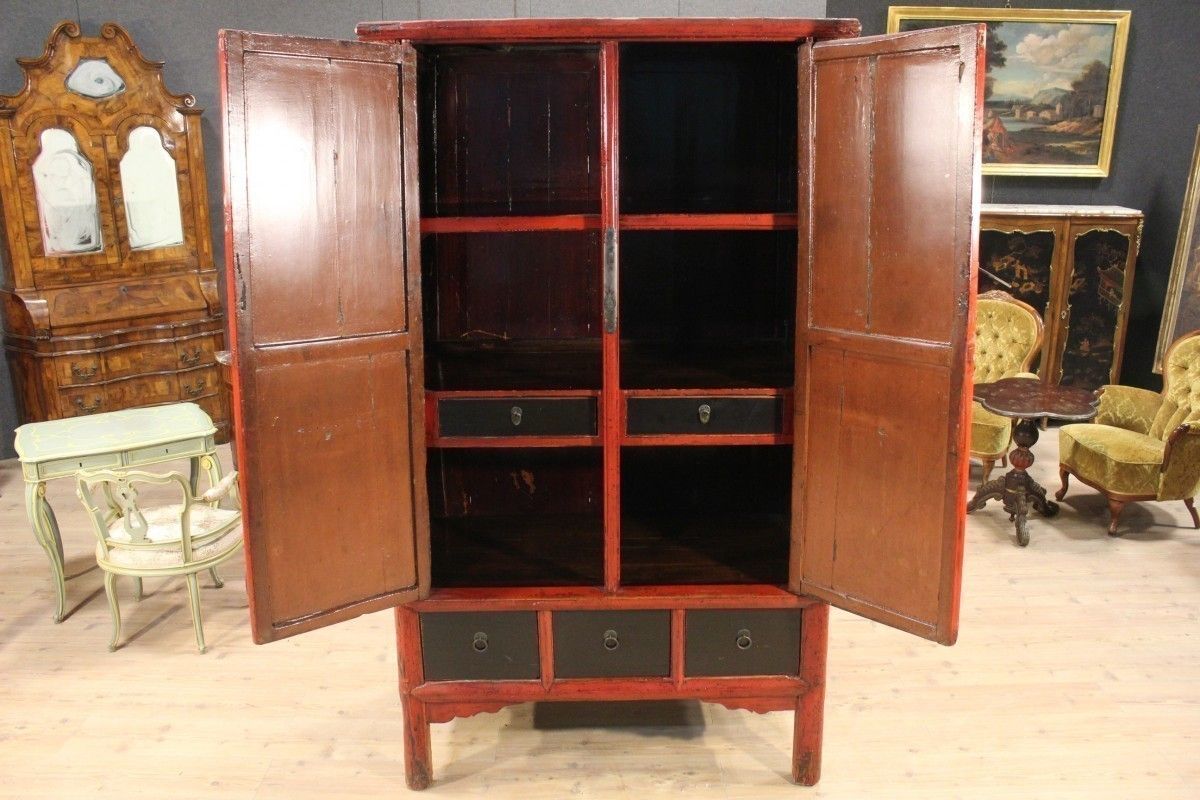 Chinese Wardrobe In Lacquered Wood photo for sale