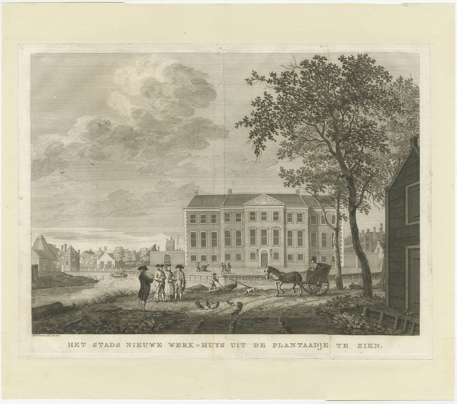 Antique Print Of The 'Nieuwe Werkhuis' By Schoute (C.1790)