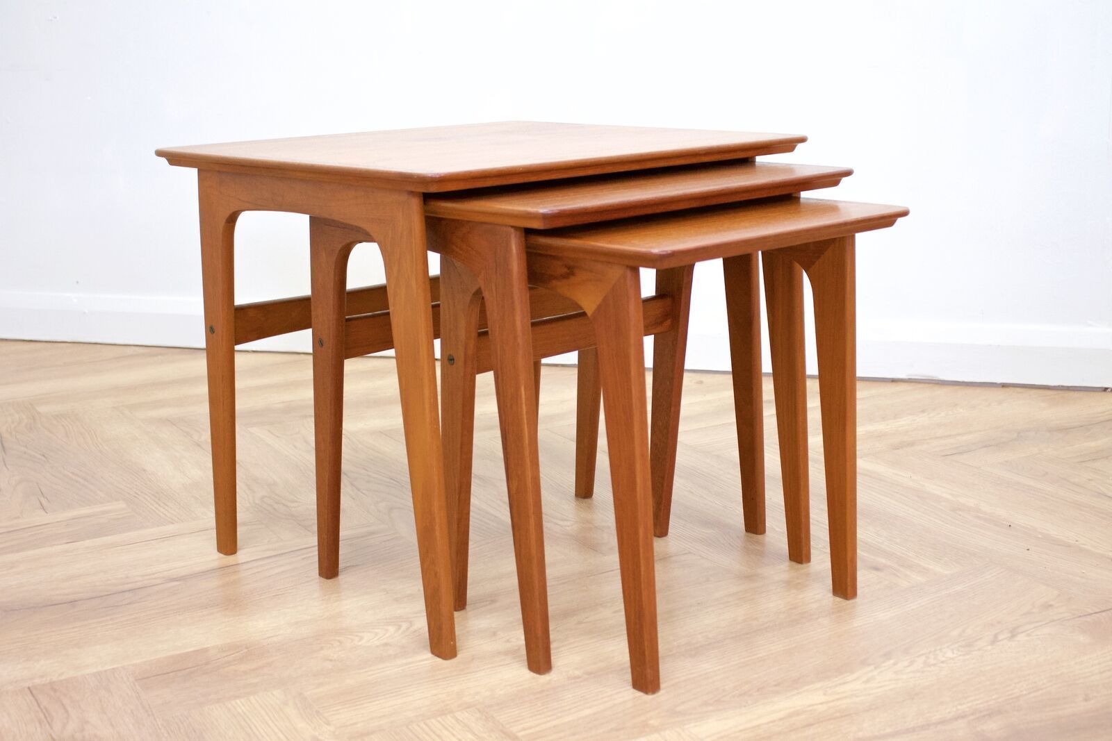 Mid Century Retro Teak Danish Teak Nest Of Tables Pedersen For Vejen