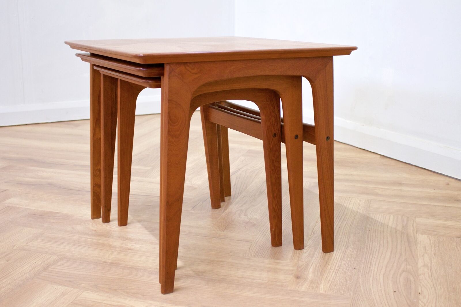 Mid Century Retro Teak Danish Teak Nest Of Tables Pedersen For Vejen photo furniture