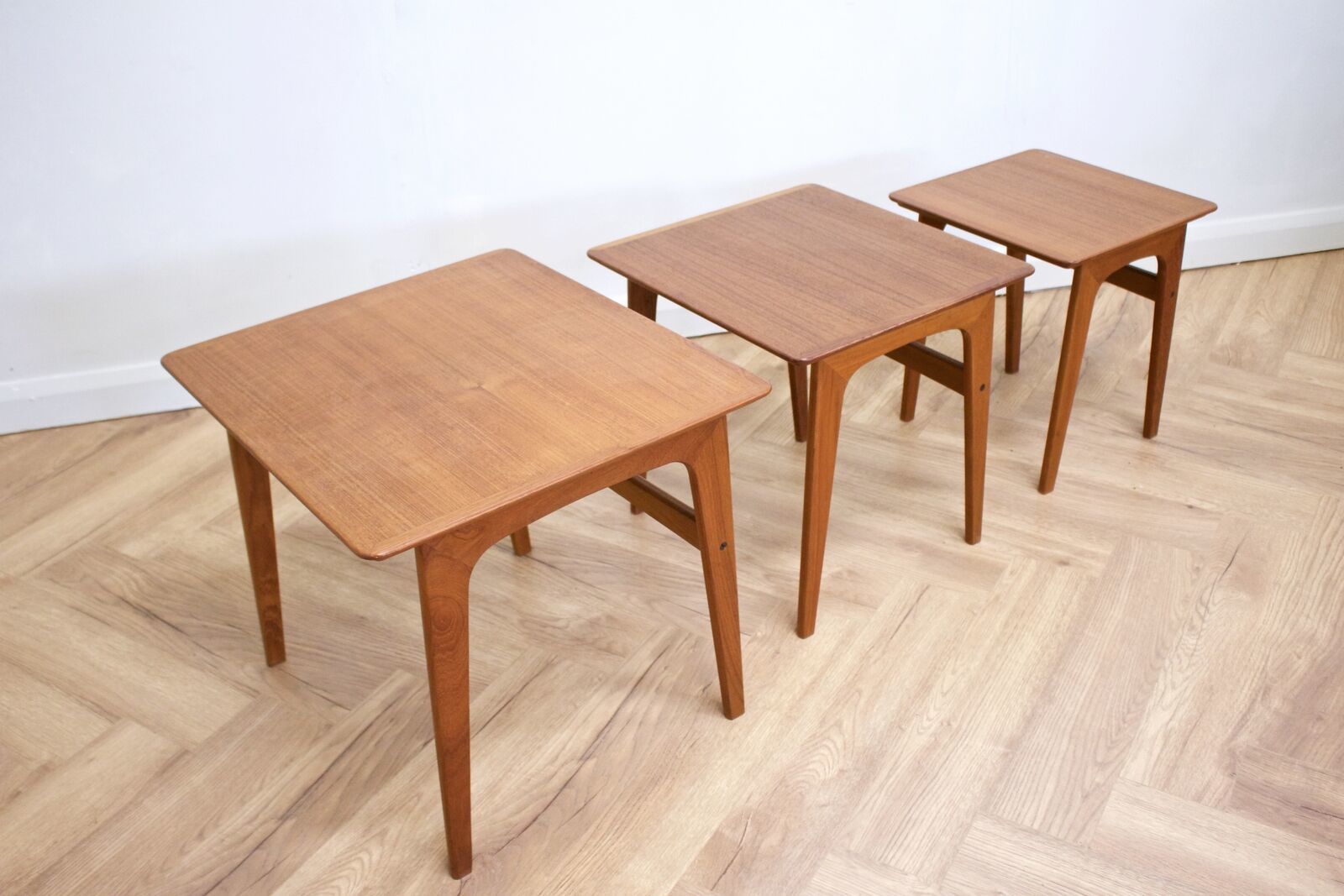 Mid Century Retro Teak Danish Teak Nest Of Tables Pedersen For Vejen photo for sale