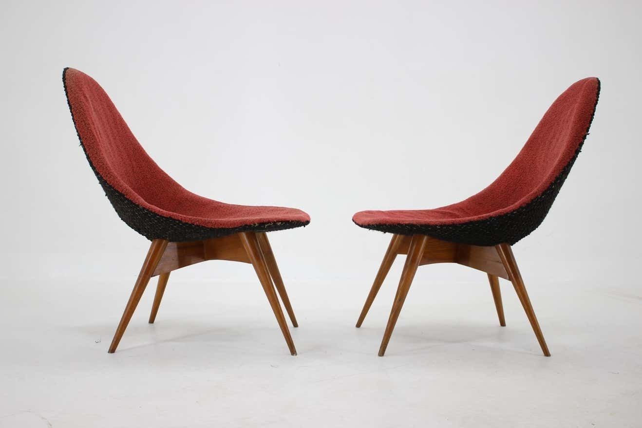 Pair Of Rare Design Fibreglass Chairs / Czechoslovakia, 1960s photo 1490.0