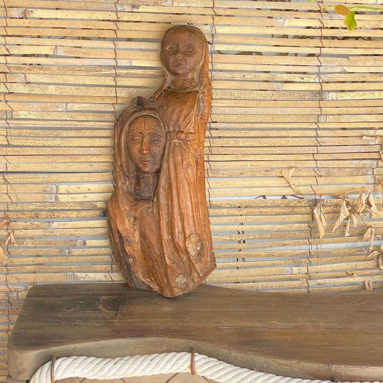 Sculpture In Wood, Old Patina, France 1970 photo buy