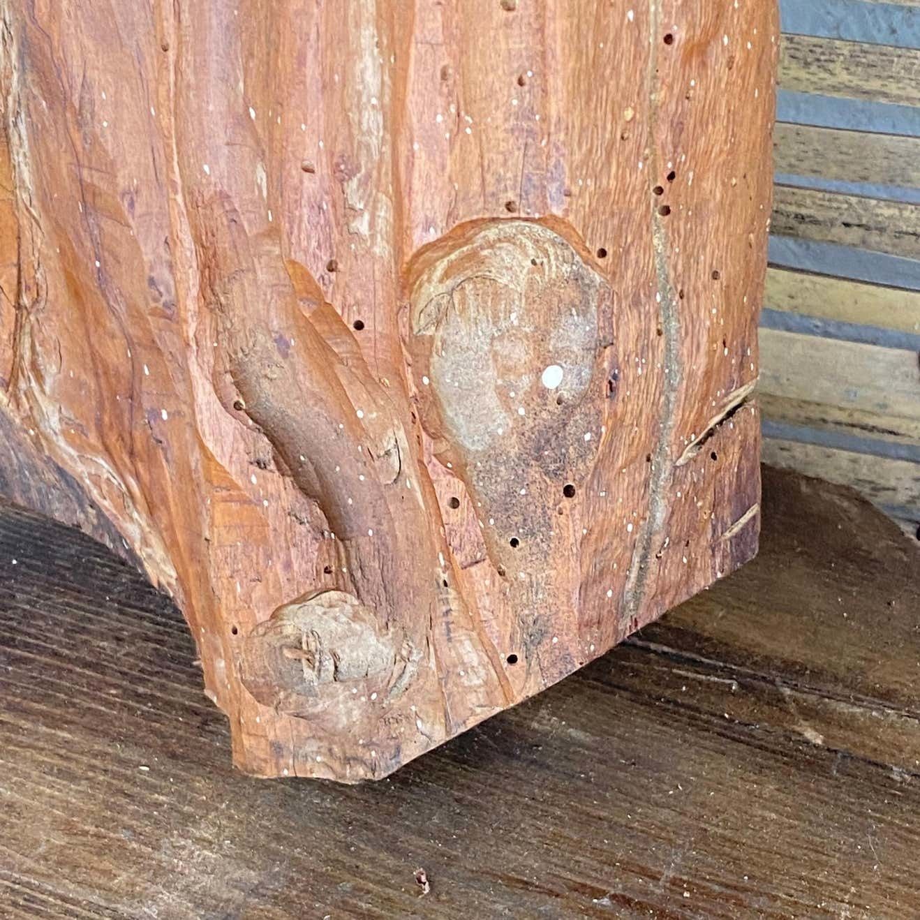 photo furniture Sculpture In Wood, Old Patina, France 1970