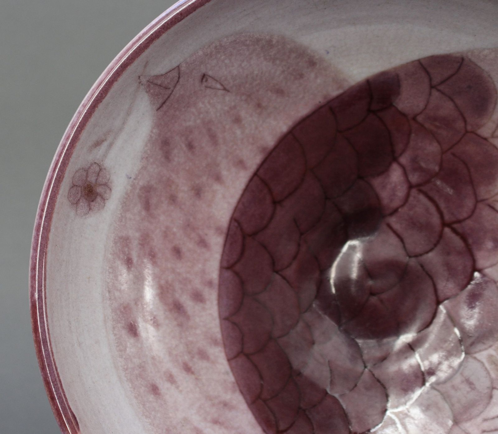 photo for sale French Decorative Ceramic Bowl With Bird Motif By The Frères Cloutiers (Circa 1970s)