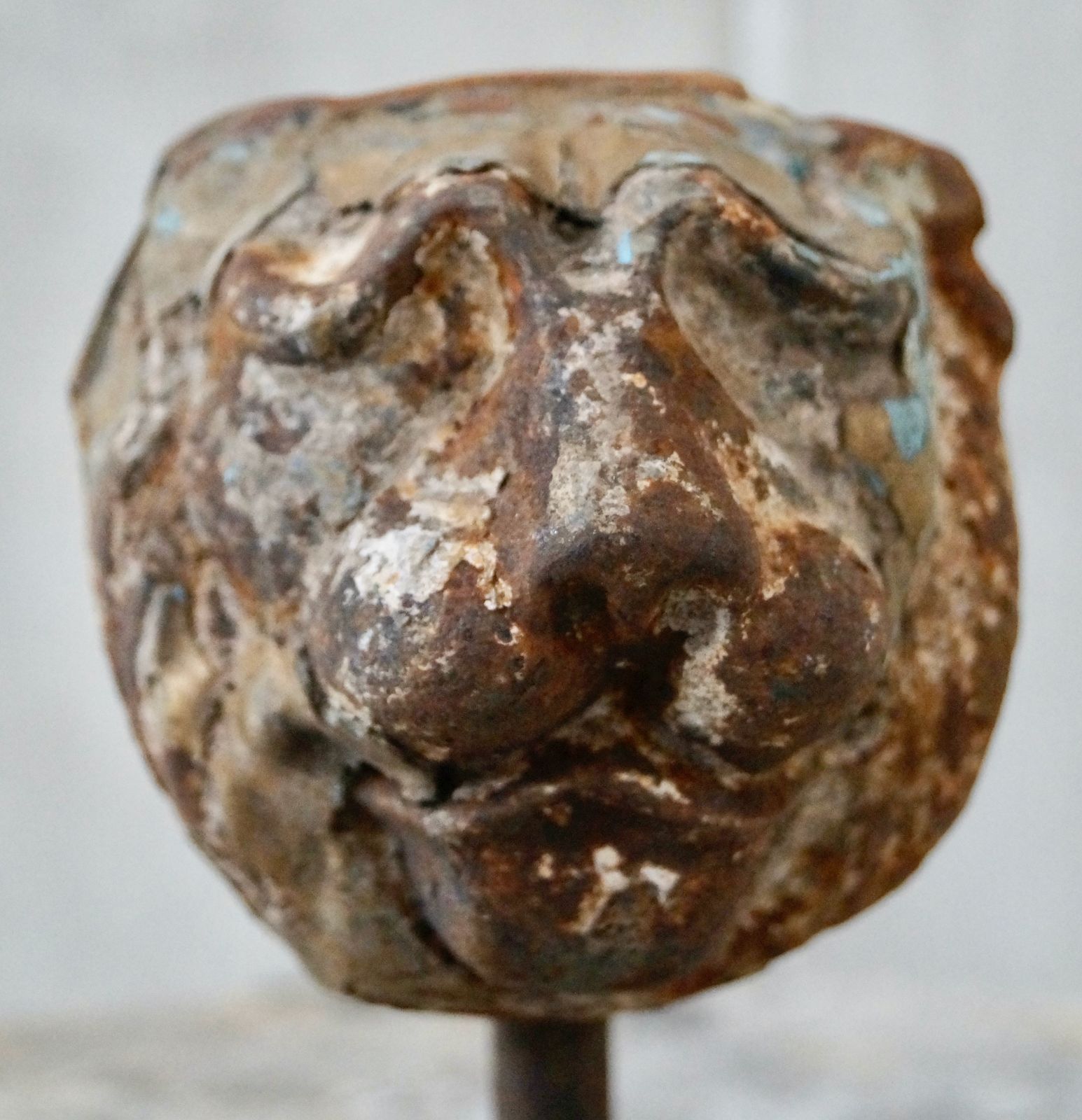 Georgian Cast Iron Lion Mask On Stand photo Home Decor