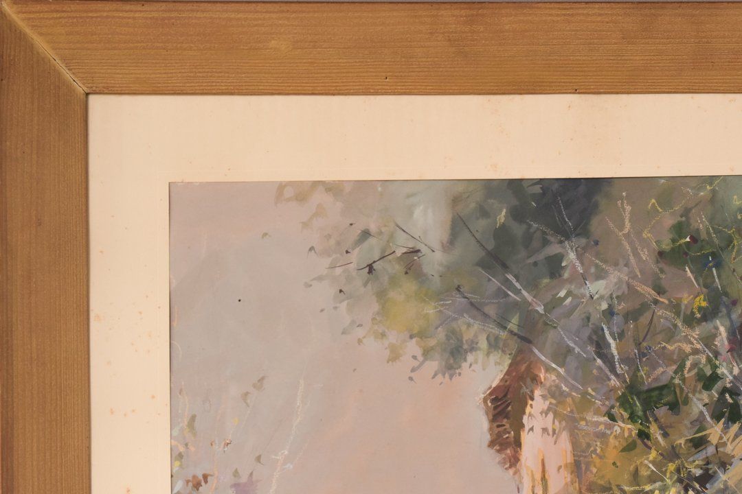 photo vinterior Juan De Palau Buixo – Groot Aquarellandschap Met Kar