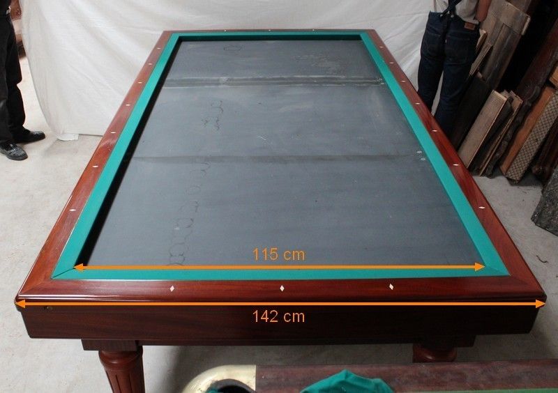 photo for sale French Billiard Table "Toulet" In Mahogany, Louis XVI Taste Mid 20th Century
