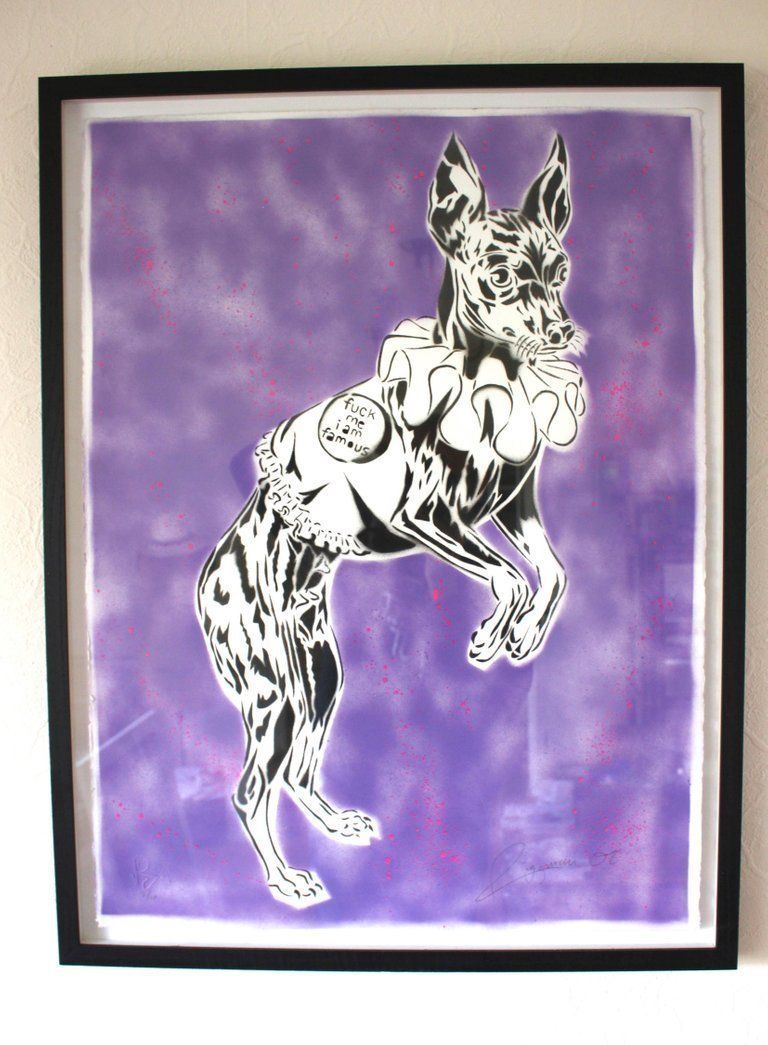 Rugman "Fuck Me I Am Famous" Hand Sprayed Stencil 2/10 By Rugman 2008