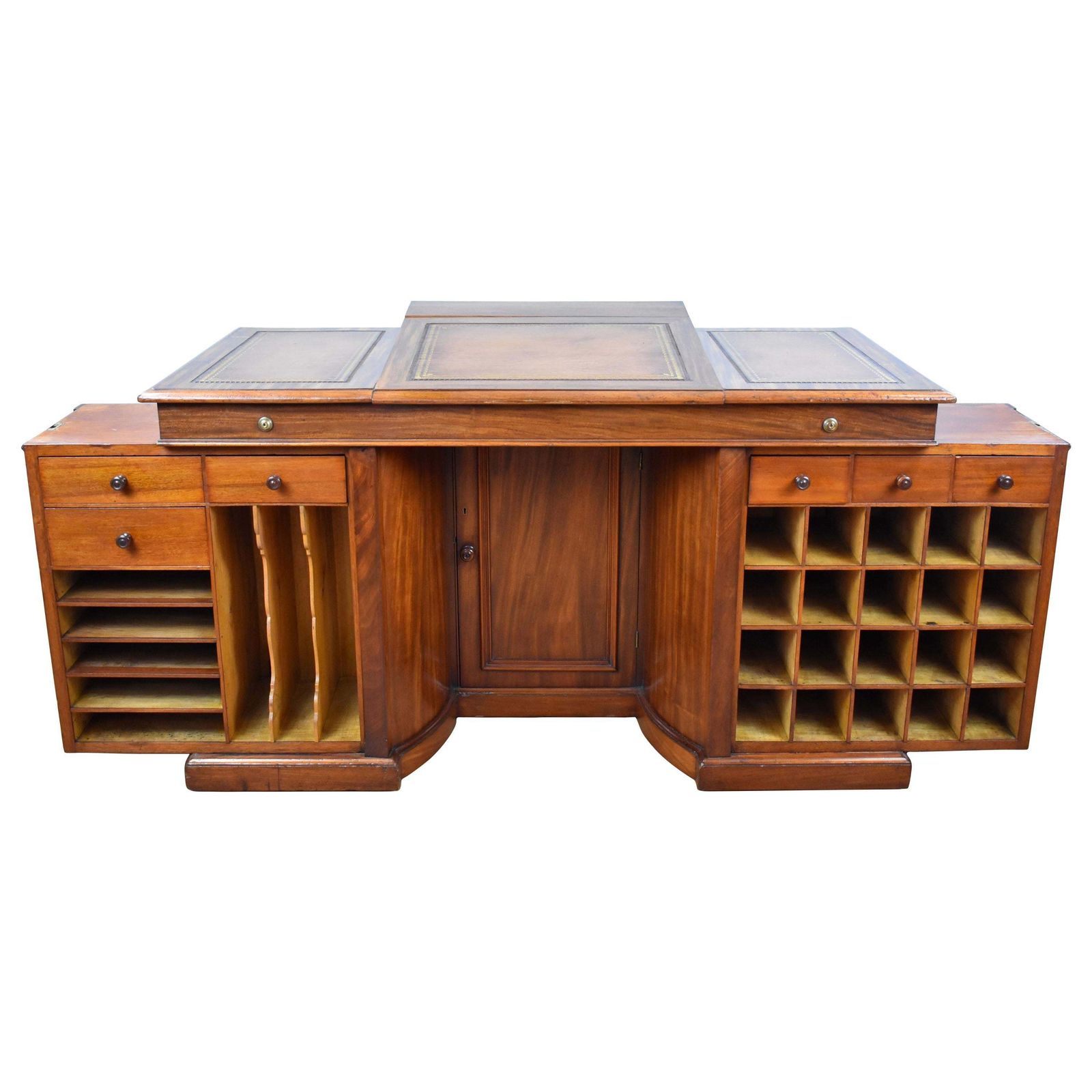 19th Century English Victorian Mahogany Kneehole Desk By Francis & James Smith photo furniture