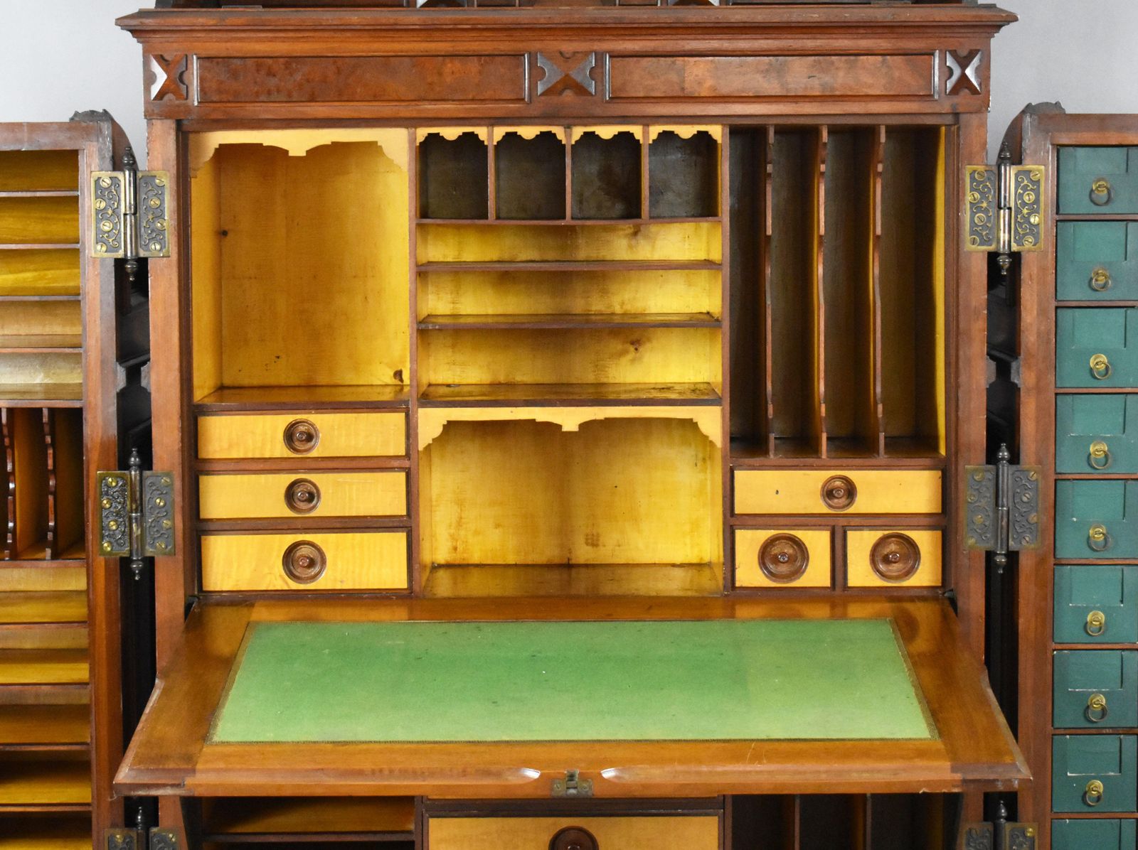 photo for sale 19th Century American Walnut "Wells Fargo" Desk By Wooton Desk. Co