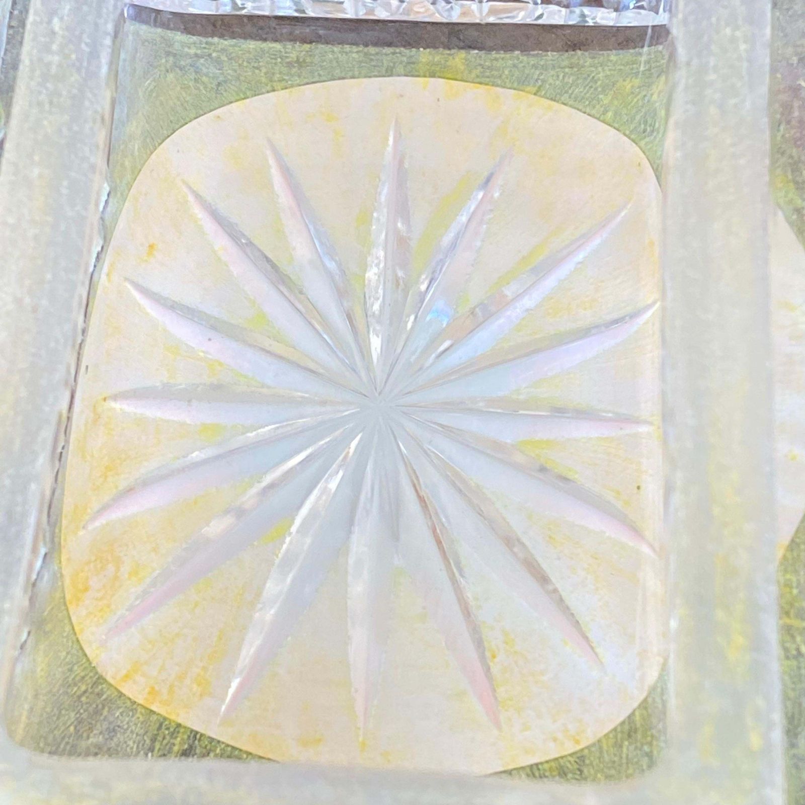 Butter Dish In Beveled Glass Or Crystal, France 1970 photo vintage