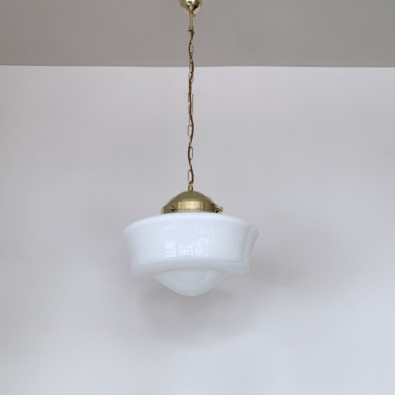Contemporary School House Shades With Polished Brass Galleries photo for sale