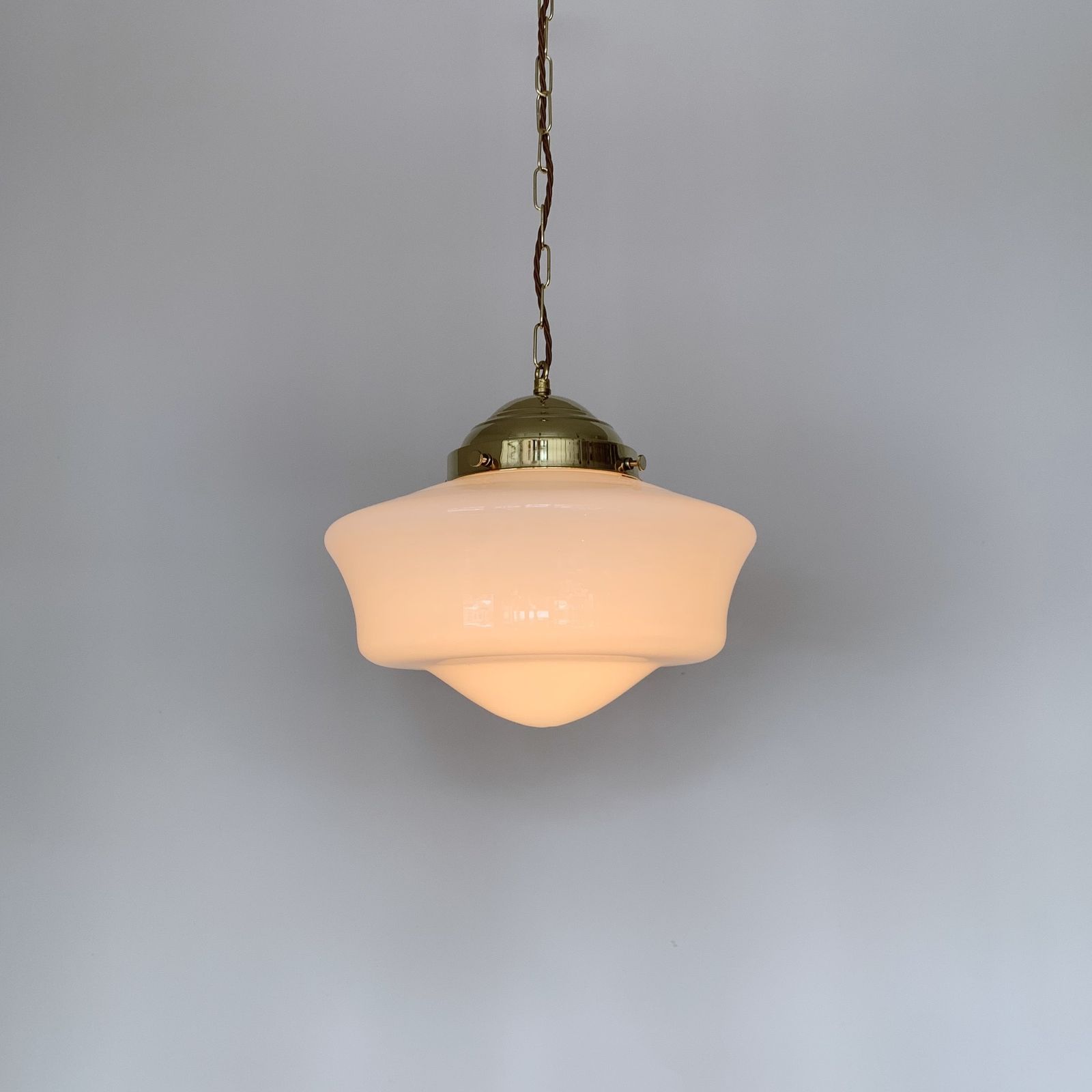 photo furniture Contemporary School House Shades With Polished Brass Galleries