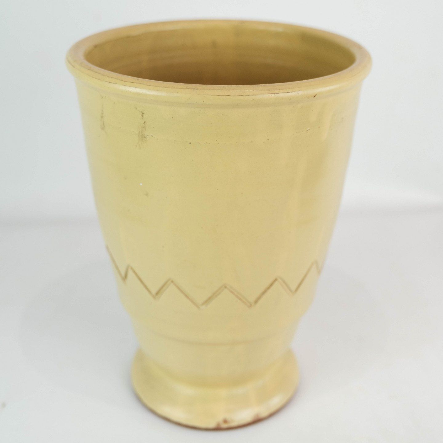Ceramic Vase With Light Glaze And Simple Pattern Of Danish Ceramics From The 1960s. photo furniture