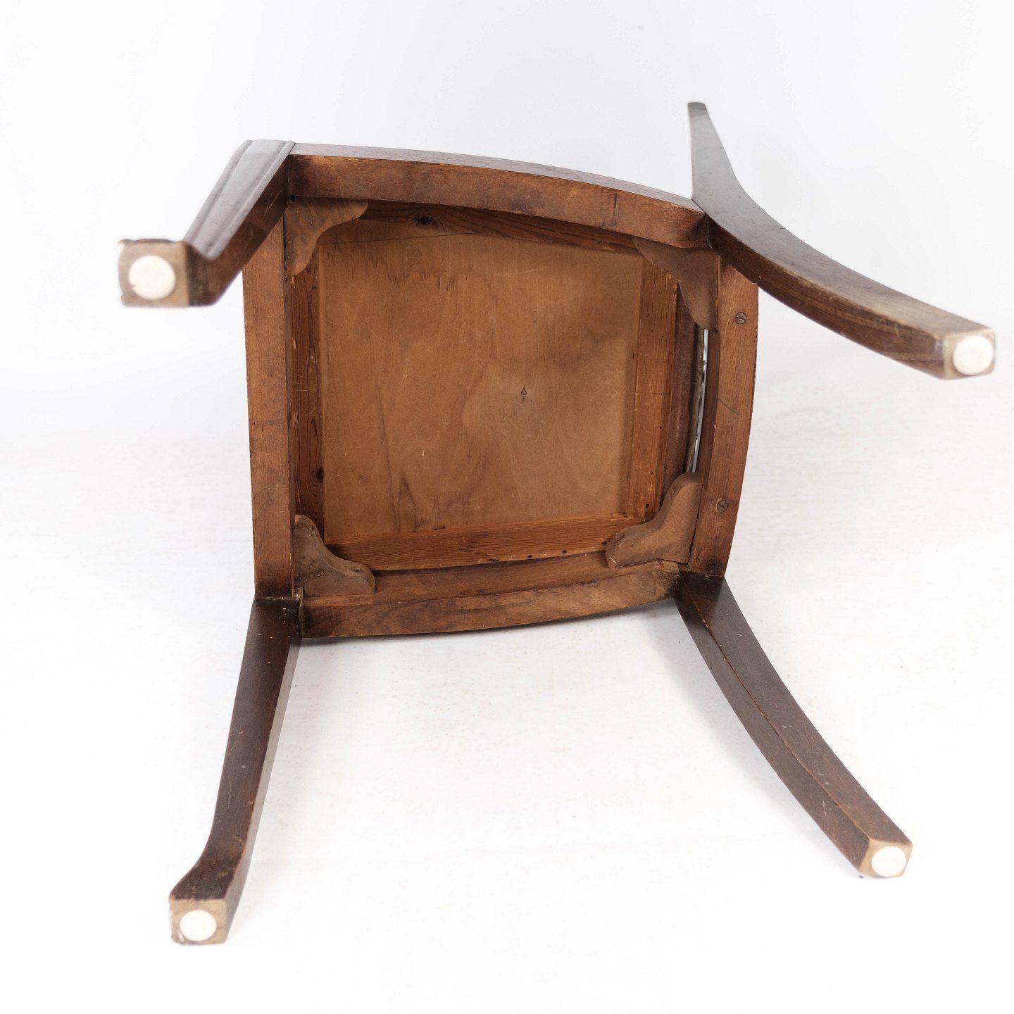 photo furniture Set Of Four Dining Chairs Of Rosewood And Upholstered With Light Fabric From The 1920s.