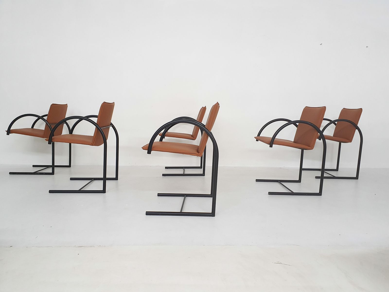 Set Van Zes "Cirkel 1" Eetkamerstoelen Van Karel Boonzaaijer & Pierre Mazairac Voor Metaform, Jaren 1980 photo for sale