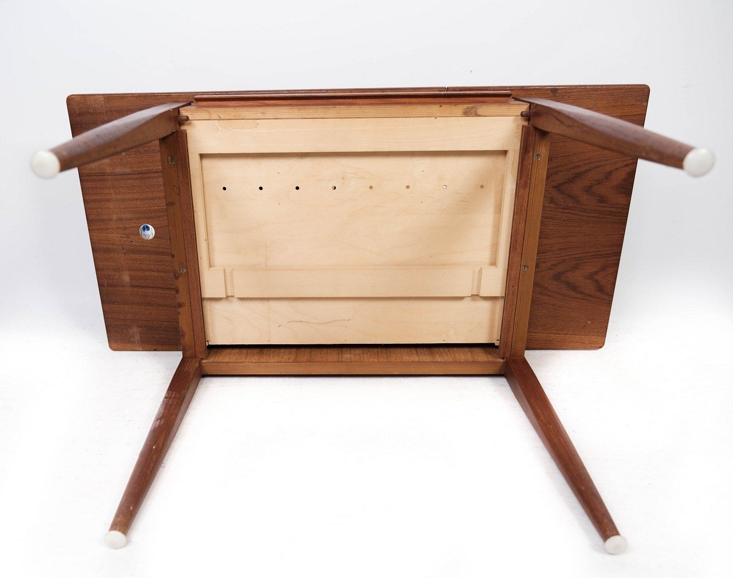 Side Table With Teak Flaps Of Danish Design Manufactured By Silkeborg Møbelfabrik In The 1960s. photo vintage