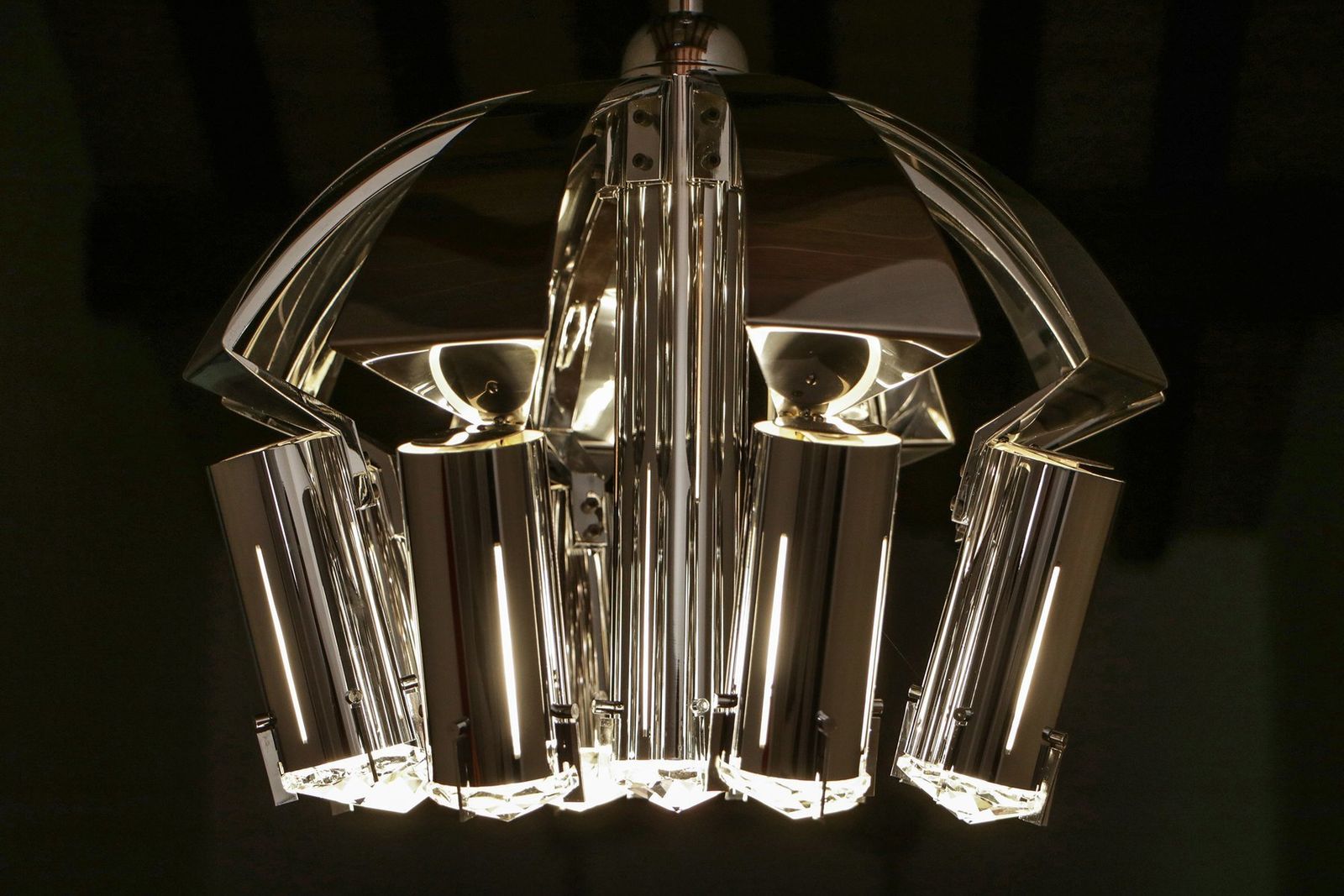 photo vinterior Chrome Pendant Lamp Attributed To Goffredo Reggiani, 1970s