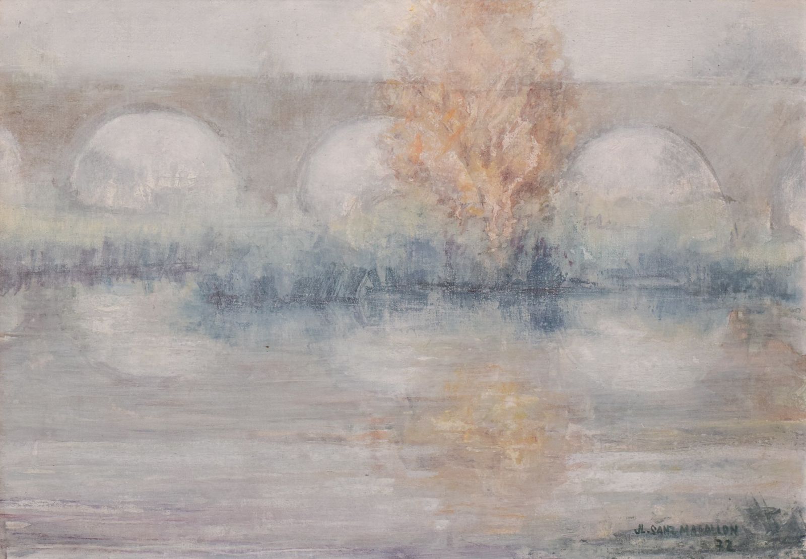 José Luis Sanz Magallon – Impressionistisch Riviertafereel