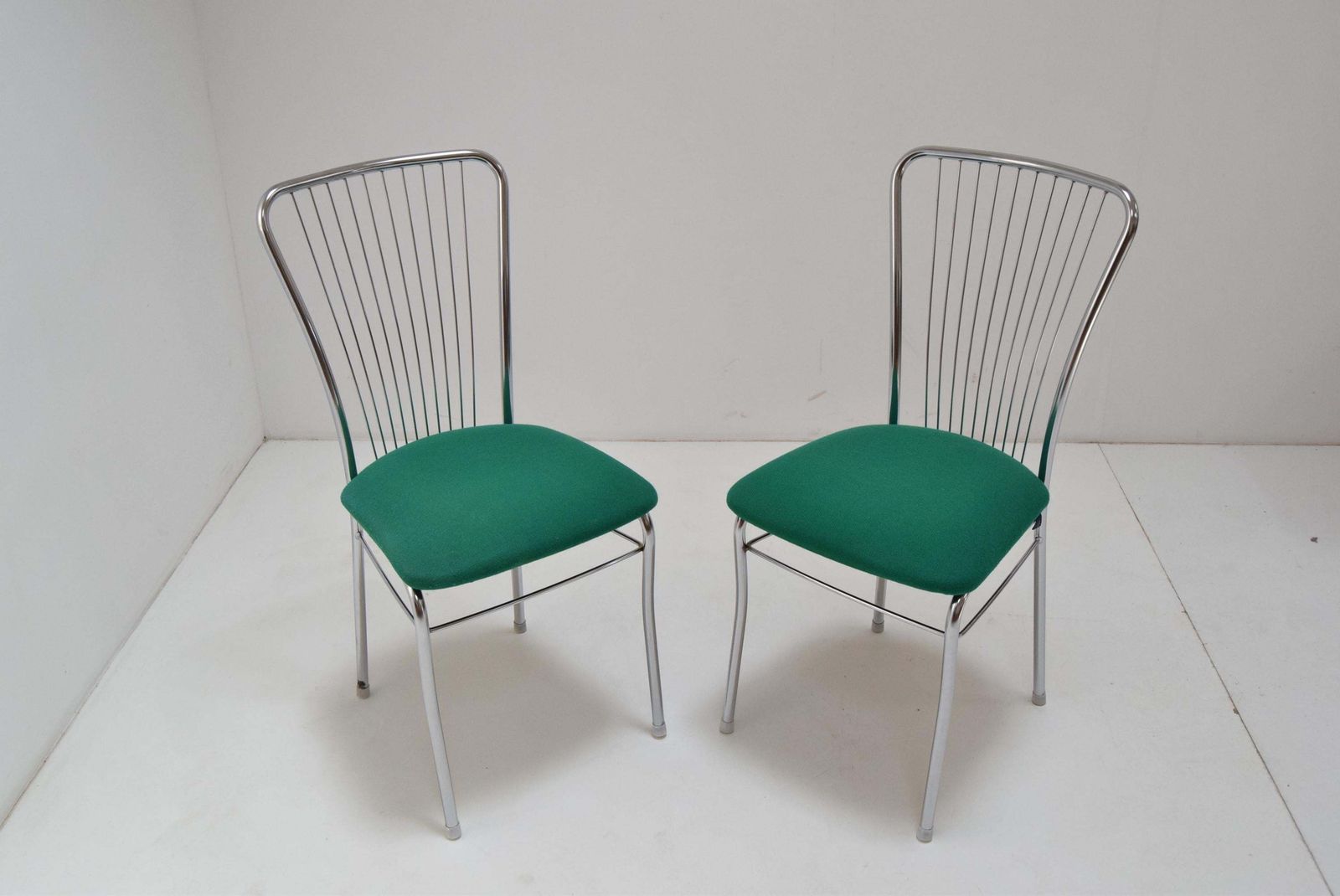 Pair Of Mid Century Chrome Chairs,Nowy Styl,Circa 1980s