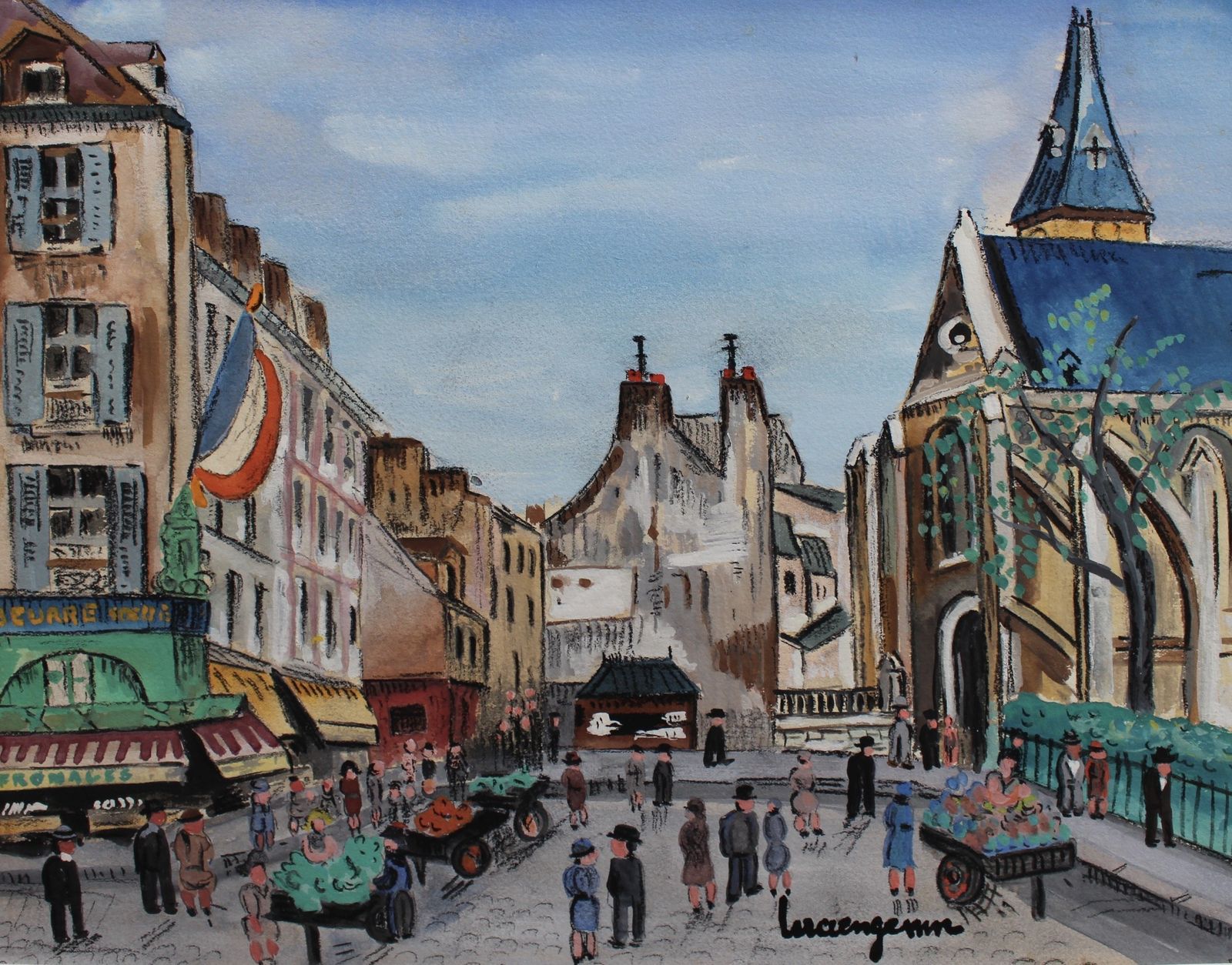 View Of Saint Médard Church Paris' By Lucien Génin (Circa 1930s) photo furniture