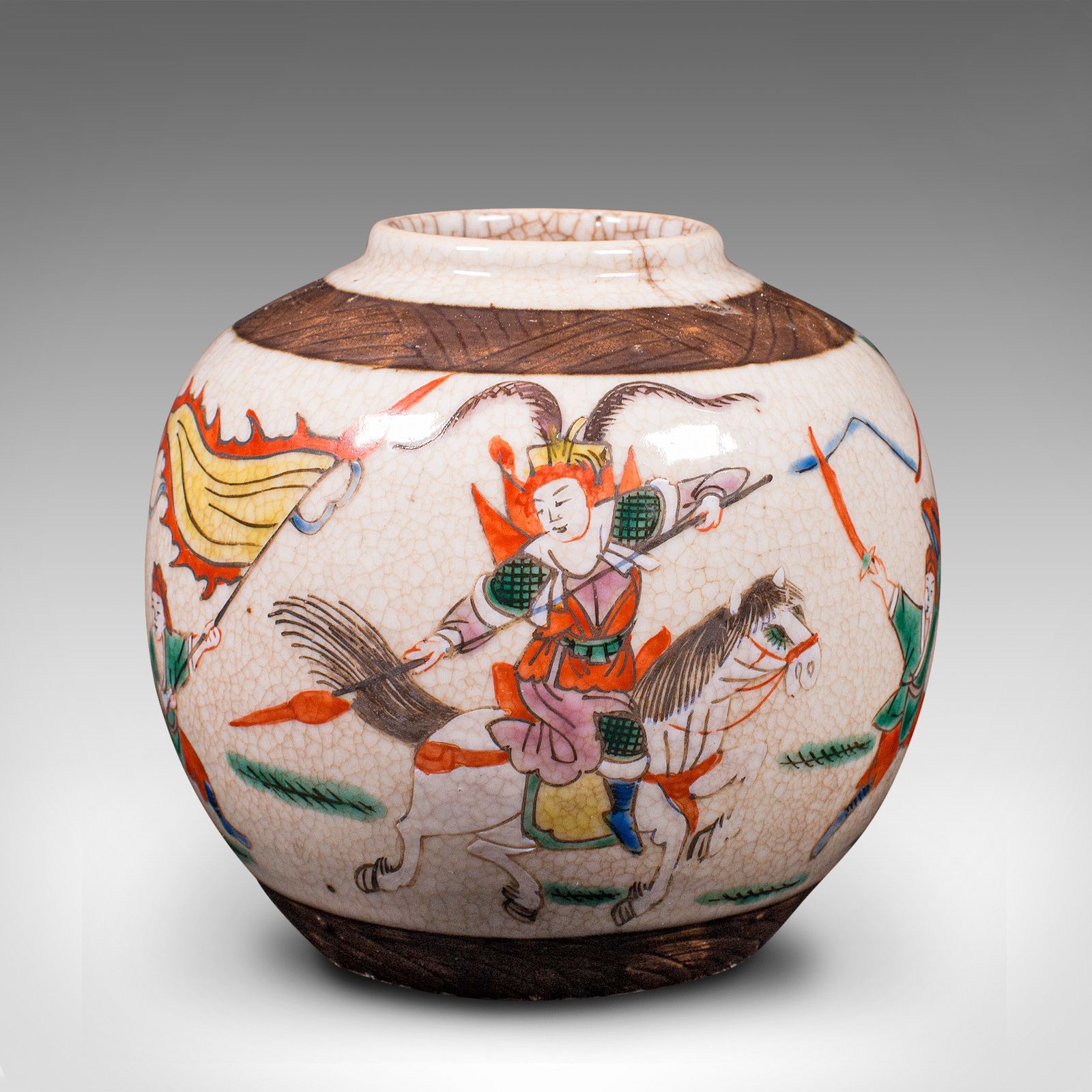 Small Antique Flower Vase, Japanese, Ceramic, Posy Urn, Edo Period, Circa 1850 photo vintage