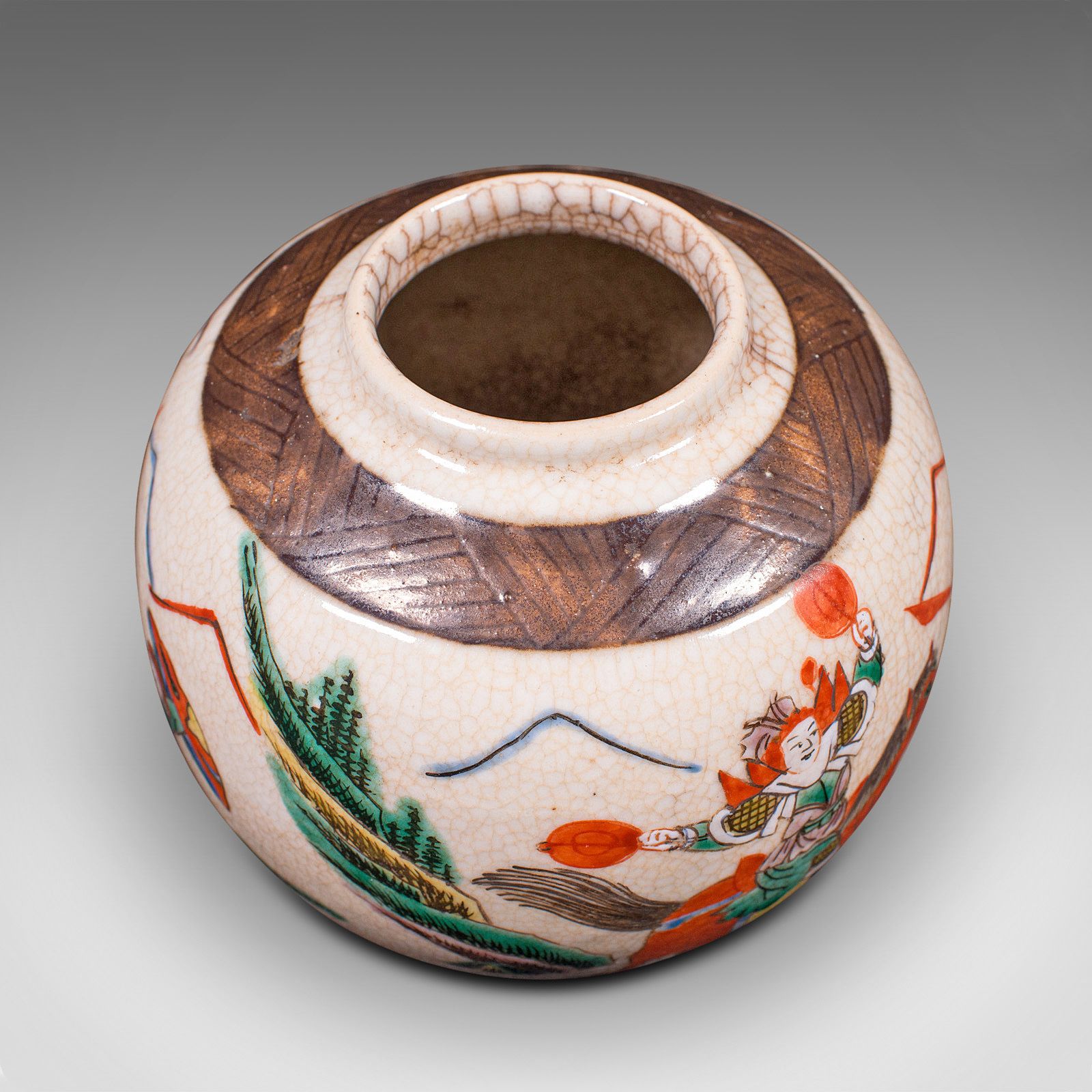 875.0 Small Antique Flower Vase, Japanese, Ceramic, Posy Urn, Edo Period, Circa 1850 photo