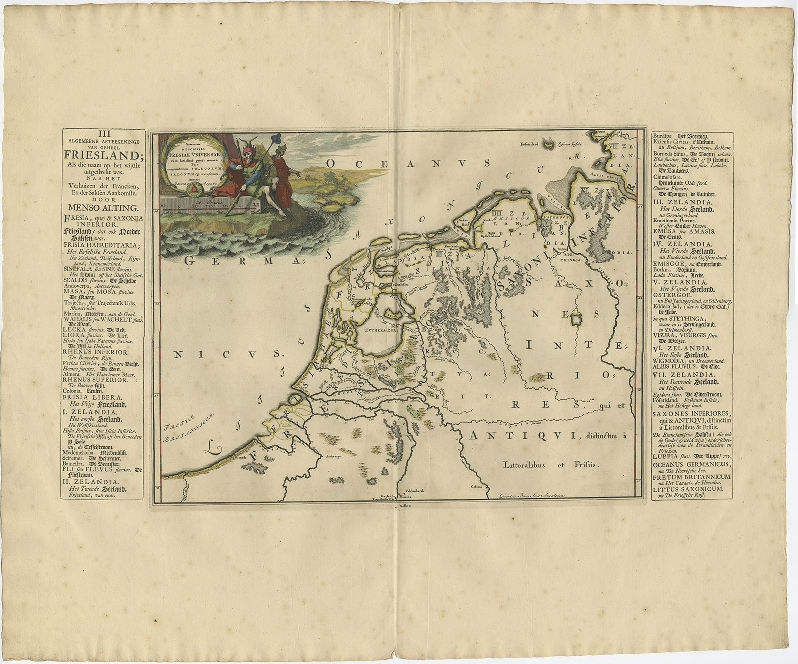 Antique Map Of Friesland By Halma (1718)