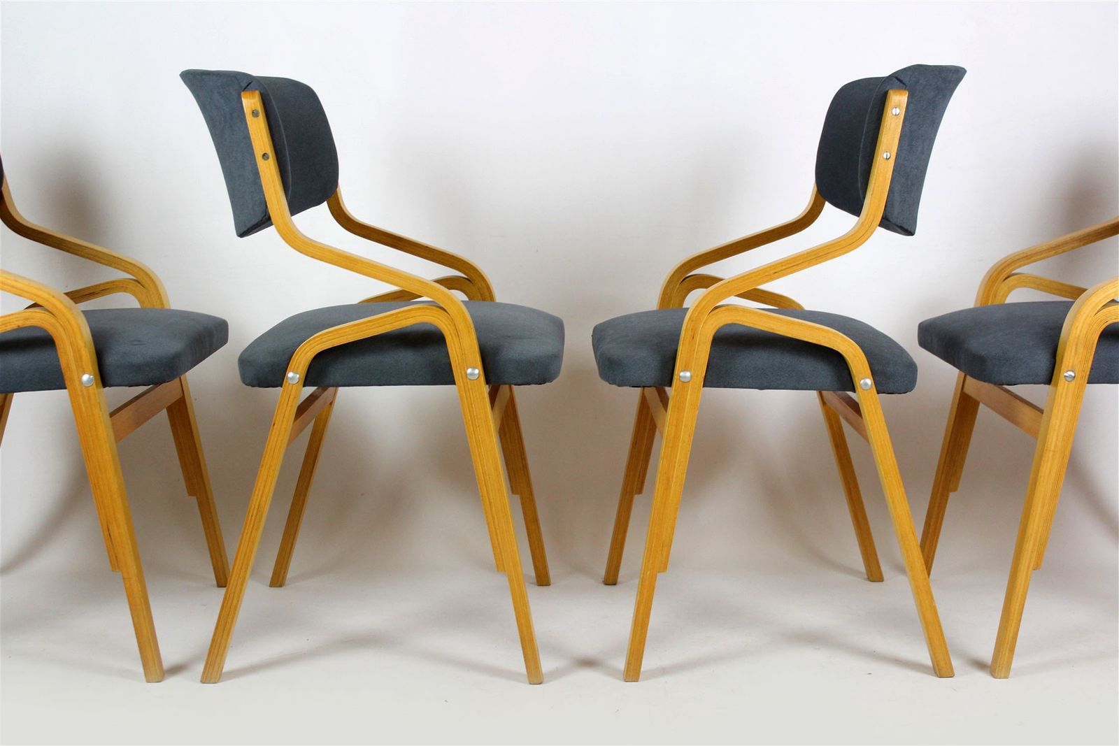 photo for sale Czech Bent Plywood Chairs From Holesov, 1970s, Set Of 4