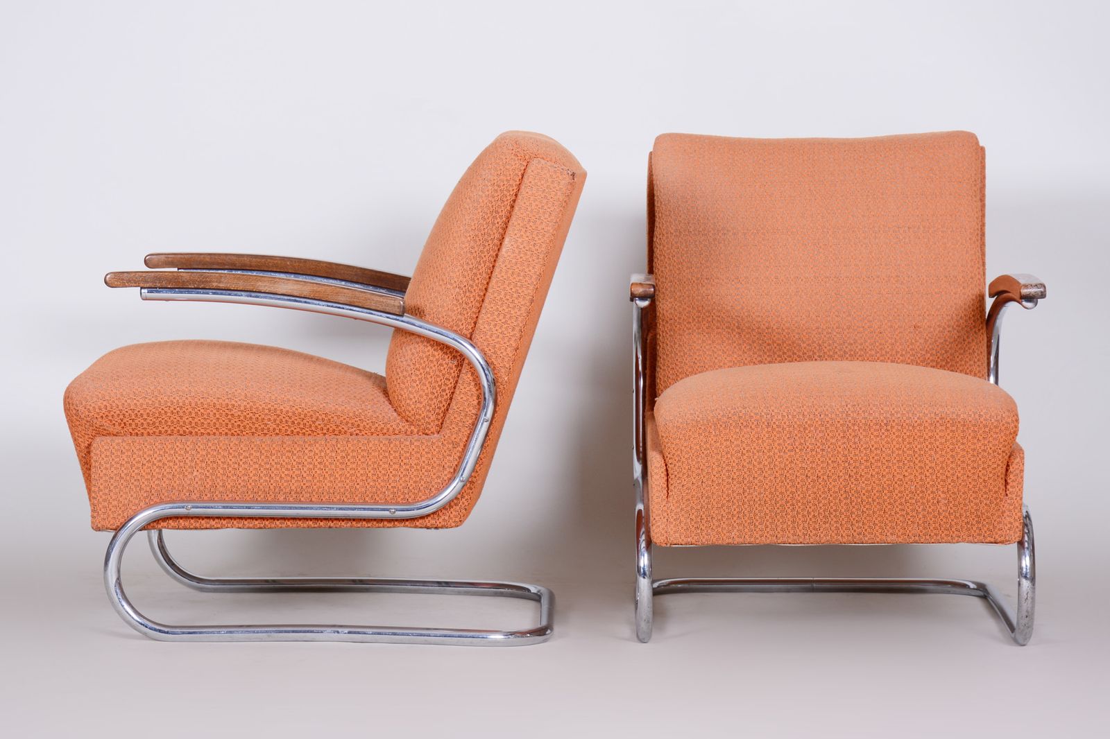Bauhaus Tubular Chrome Armchairs By Mücke Melder, 1930s, Set Of 2 photo for sale