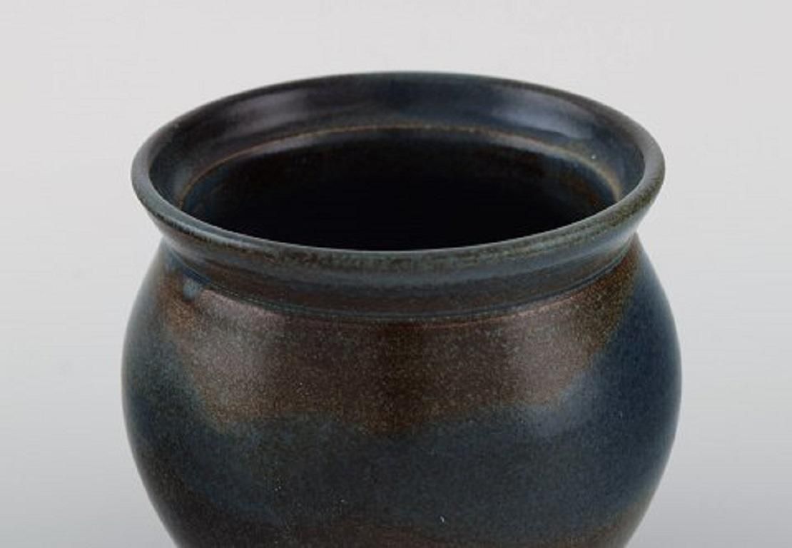 European Studio Ceramicist, Unique Vase In Glazed Stoneware, Late 20th C photo furniture