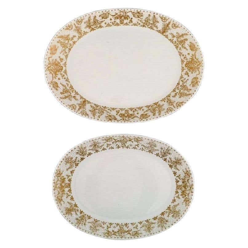 Bjørn Wiinblad For Rosenthal, Two Oval Serving Dishes In Porcelain