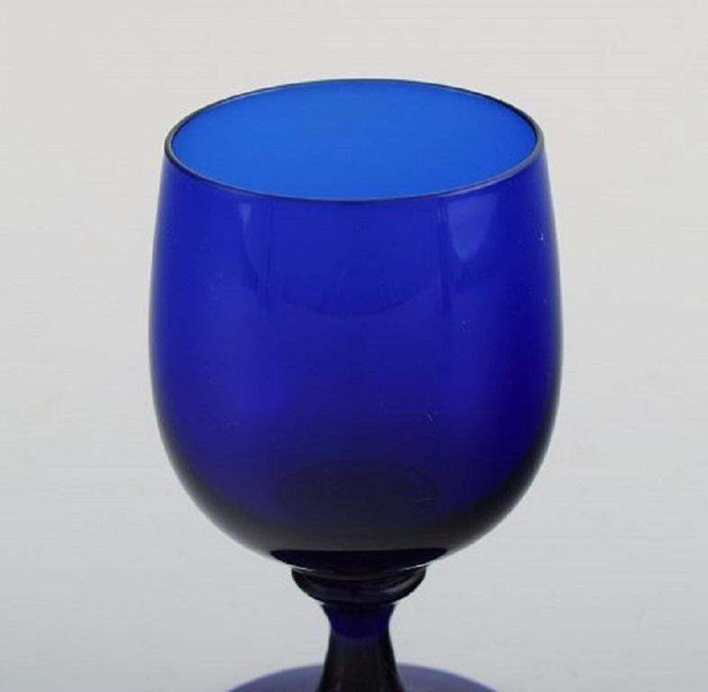 Monica Bratt For Reijmyre, Eight Sherry Glasses In Blue Mouth Blown Art Glass photo Home Decor