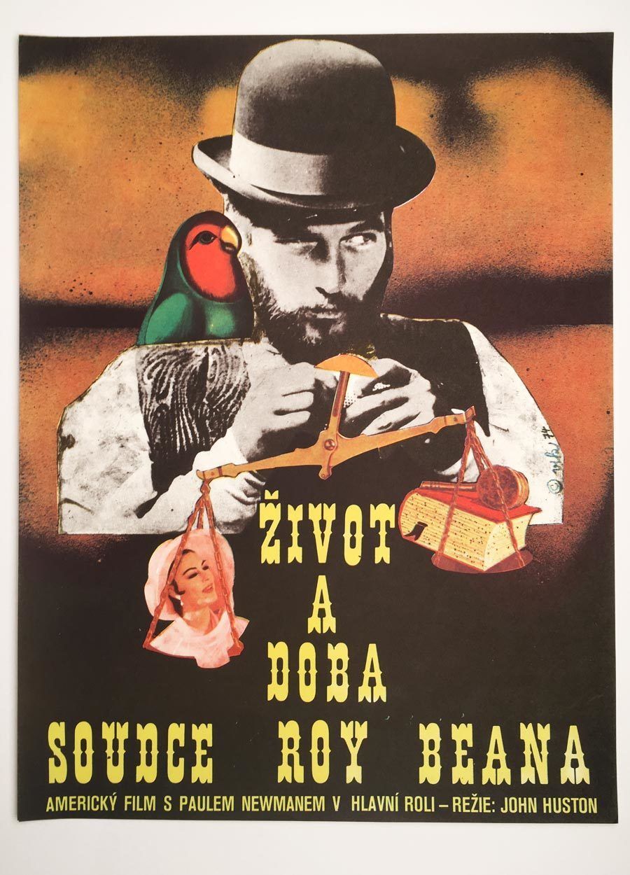 Original Film Poster, The Life And Times Of Judge Roy Bean, 1974, Genuine Czech Vintage Print