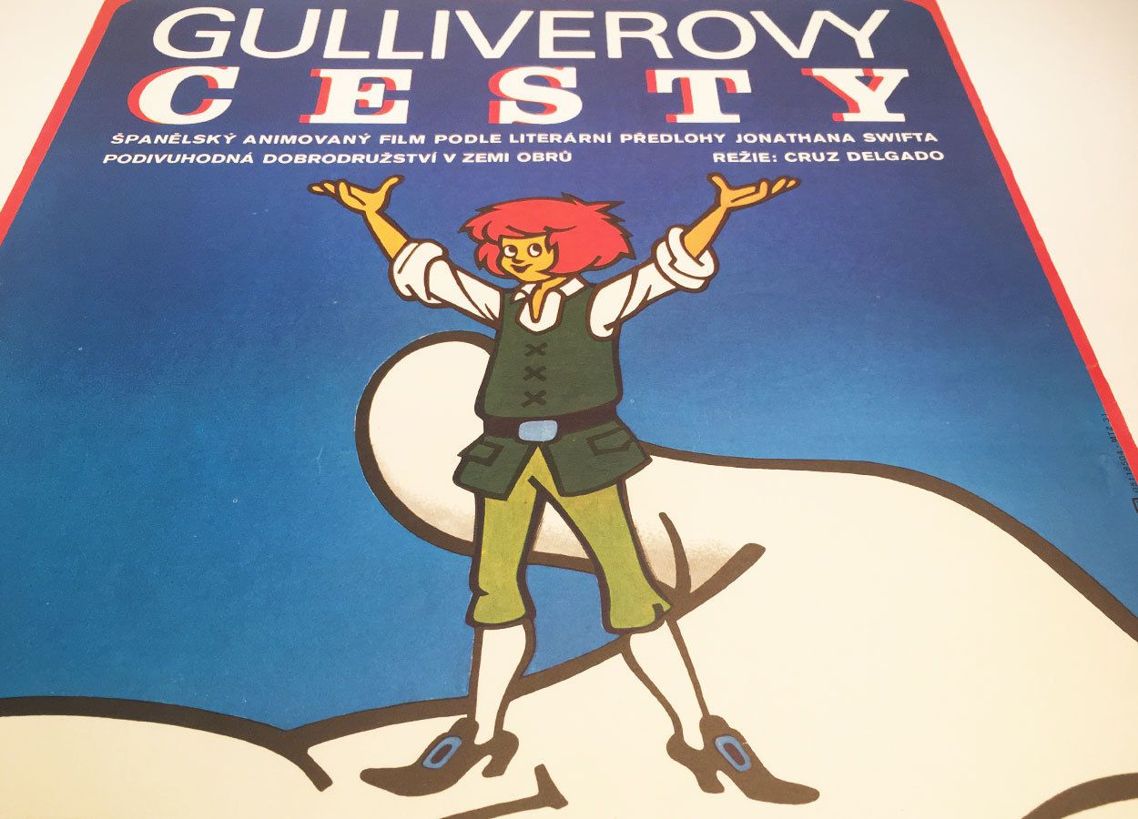 Original Film Poster, Gulliver’s Travels, Alexej Jaroš, 1985, Genuine Czech Vintage Print photo furniture