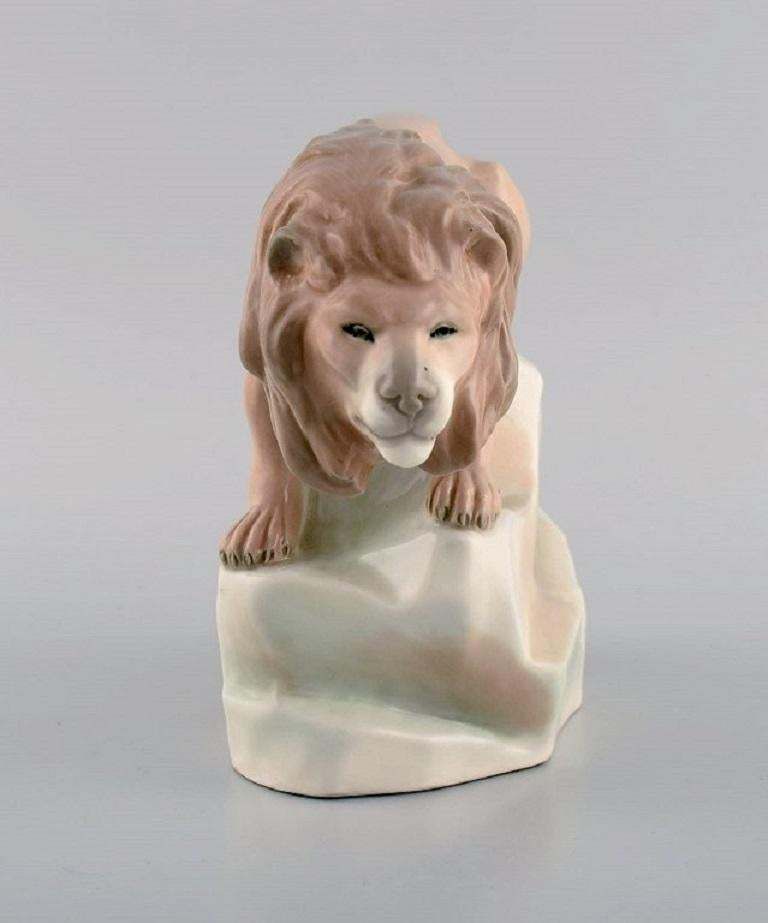 Amphora, Czechoslovakia, Hand Painted Art Deco Porcelain Figurine Of A Lion photo furniture