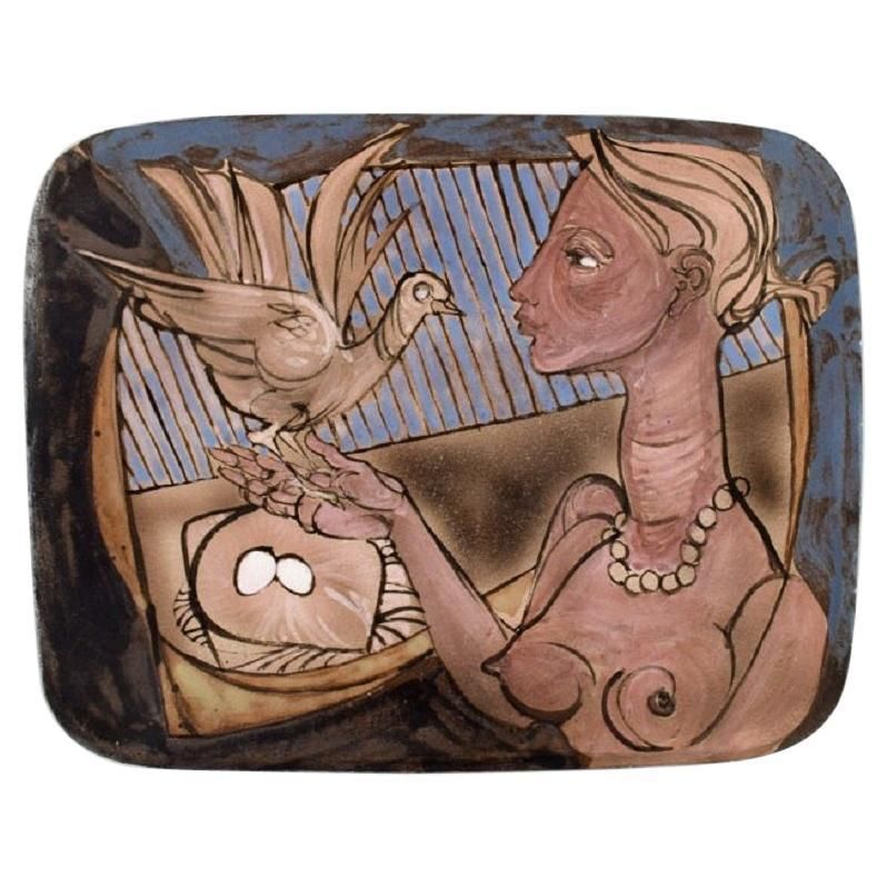 Achiel Pauwels, Belgium, Unique Dish, Naked Woman And Dove photo vinterior