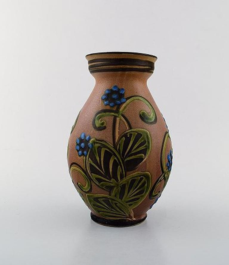 Kähler, Hak, Glazed Stoneware Vase In Modern Design, 1930s 1940s photo for sale