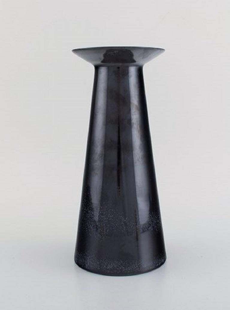 Stölzle Oberglas, Austria Four Beatrice And Nora Vases In Black Art Glass photo for sale